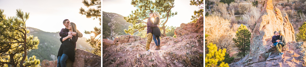 Sunset engagement photos in boulder colorado