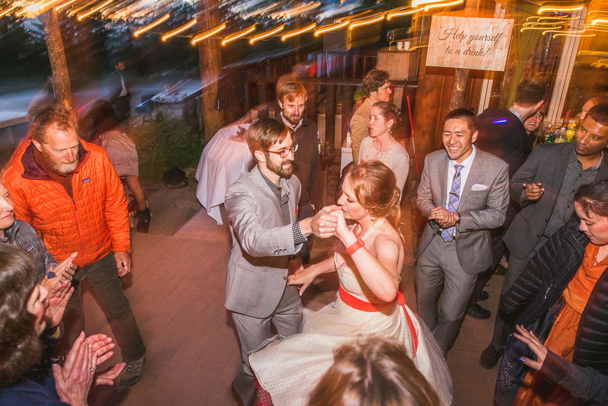 bride and groom dancing in mendocino