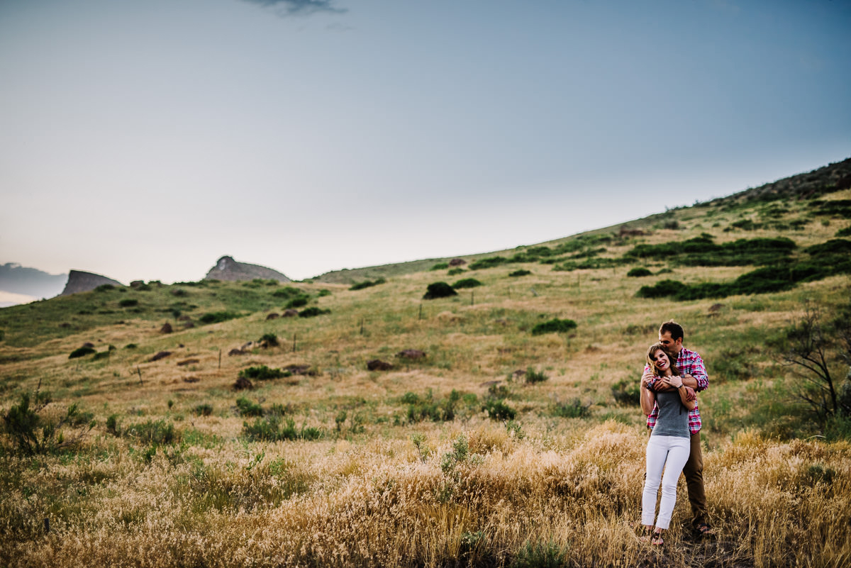 dusk engagement photos at south table mountains