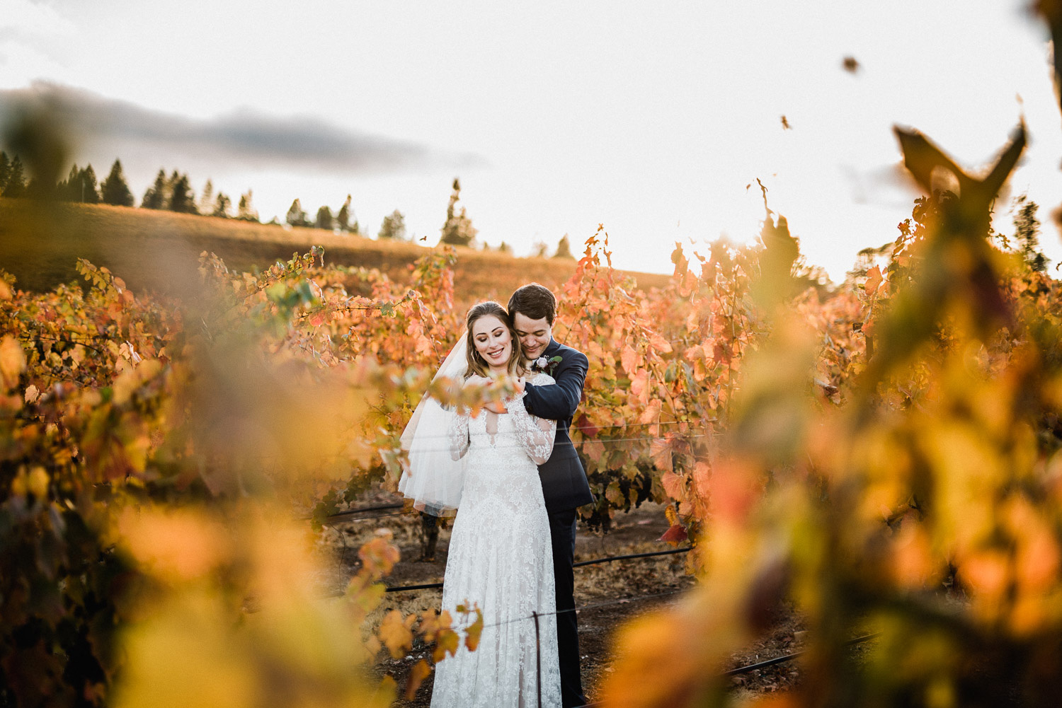 Vineyard wedding portraits 